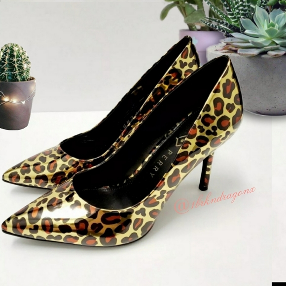 NWT Leopard Print  3" Heels Metallic Gold Leopard Print Heels - Picture 11 of 15